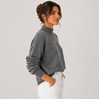 Pull en Tricot à Col Roulé pour Femmes, Confortable et Léger, Pull d'Hiver