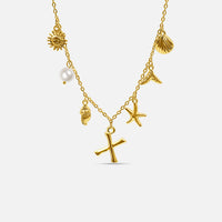 Collier Océan avec Lettre en Or