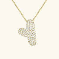 Collier en Diamants avec Initiale en Bulle