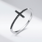 BAGUE BRILLANTE CROIX EN ARGENT