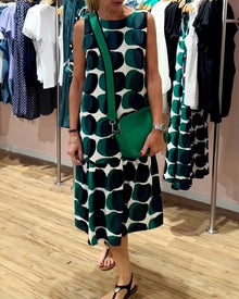 Robe imprimée sans manches à col rond