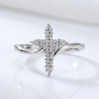 BAGUE CROIX EN ARGENT COUVERTE DE ZIRCON