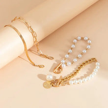 Ensemble de 4 Bracelets – Serpent, Perles & Maillons | Or
