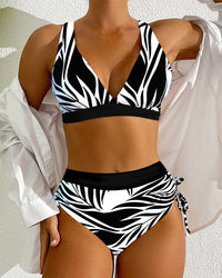Bikini Deux Pièces Imprimé Taille Haute