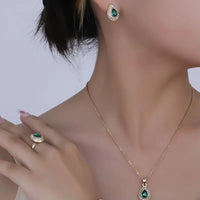 Ensemble de Bijoux Émeraude Valentina