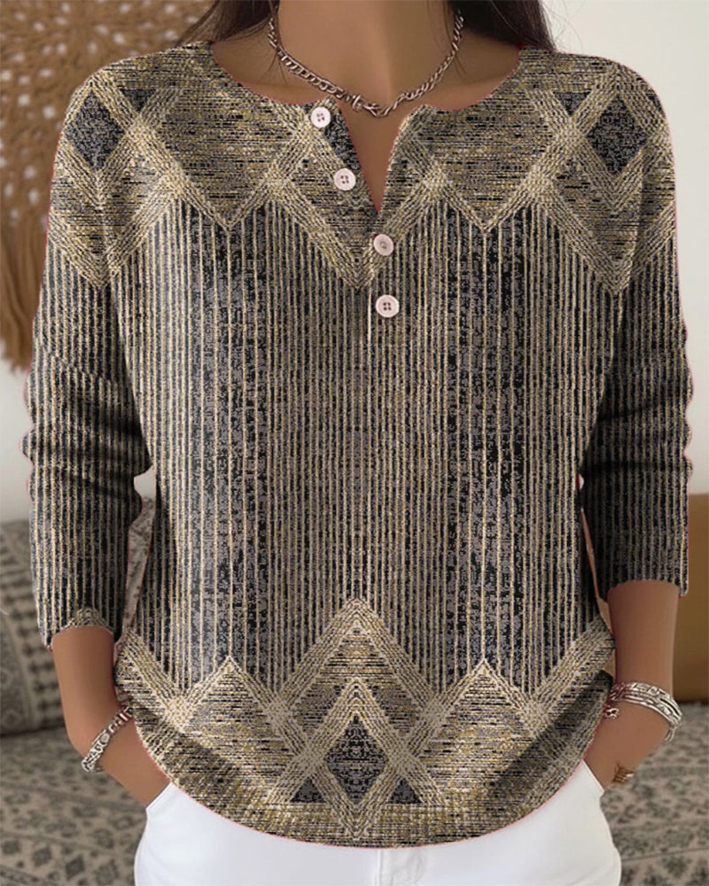Pull Élégant Boutonné Rétro