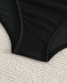 Bas De Maillot Plissé Uni Taille Haute
