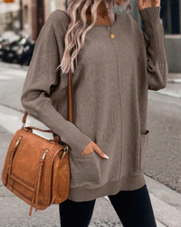 Sweat Avec Coupe Ample, Manches En Aile De Chauve-Souris Et Poches