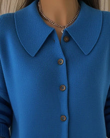 Pull Manches Longues À Revers Boutonnés