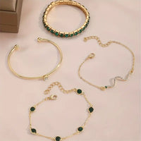 Ensemble de Bracelets Émeraude Pure | Or