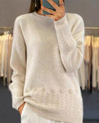 Pull-Over À La Coupe Adaptée Pour Femme, À Couleur Unie Et De Style Rétro