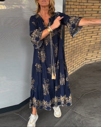 Robe Vintage ample à col en V