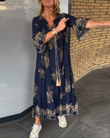 Robe Vintage ample à col en V