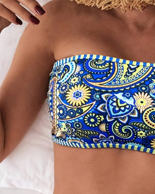 Maillot de bain Deux Pièces Imprimé Style Ethnique