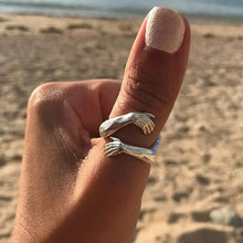 Bague ajustable type étreinte en argent