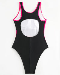 Maillot de bain une pièce tendance aux couleurs contrastées
