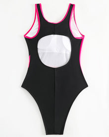 Maillot de bain une pièce tendance aux couleurs contrastées