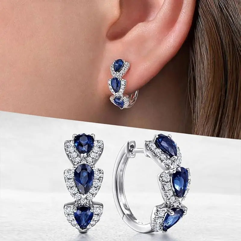 Boucles d'oreilles créoles avec cristal brillant