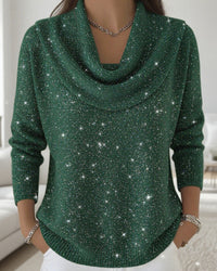 Pull À Col Montant Orné De Paillettes