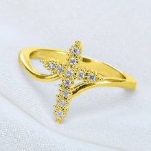 BAGUE CROIX EN ARGENT COUVERTE DE ZIRCON