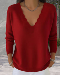 Pull Col En V Doux Tricoté
