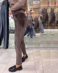 Pantalon simple de couleur unie, chaud et confortable