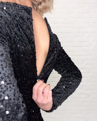 Robe Col V Paillettes Fente Soirée