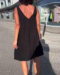 Robe Sans Manches Unie Shift