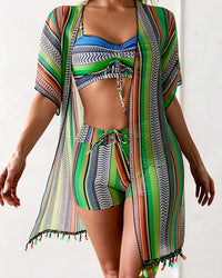 maillot de bain trois pièces bikini imprimé vacances