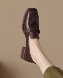 Audrey - Mocassins femme à talon bloc confort