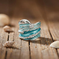 Bague Ondes de Cristal (Ajustable)