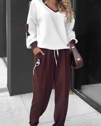 Ensemble Sweat-Shirt Et Jogging Color Block
