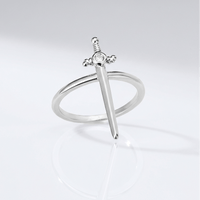ANNEAU D'ÉPÉE CROIX EN ARGENT