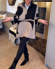 Pull À Demi-Zip Avec Col Montant Tendance