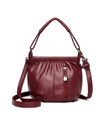 Sac À Main Décontracté Plissé Seau Cuir Souple
