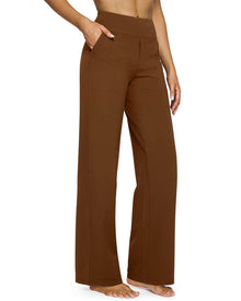 Pantalon Femme Taille Haute Extensible Décontracté Yoga Jambe Large