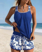 Tankini Imprimé Gilet Et Short Deux-Pièces