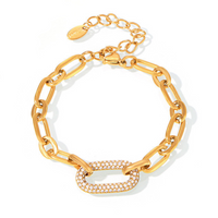 Ensemble de Bijoux Chaîne Maillon Pavé | Or