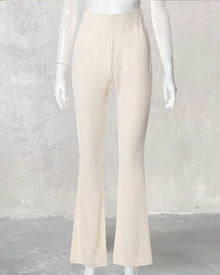 Pantalon slim micro-évasé uni