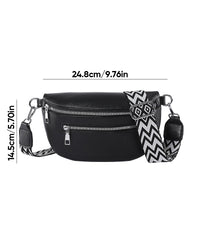 Sac bandoulière zippé avec bretelles contrastées