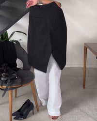 Pantalon décontracté asymétrique de couleur unie simple