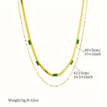 Collier en Or Double avec Émeraude Vintage