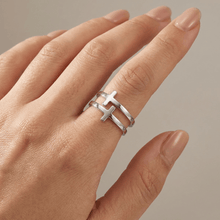 BAGUE EN ARGENT DOUBLE CROIX GRACE