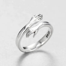 Bague ajustable type étreinte en argent