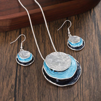 Ensemble Collier et Boucles d'Oreilles Boho Émaillés Fait Main