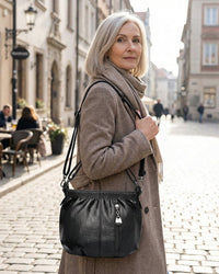 Sac À Main Décontracté Plissé Seau Cuir Souple
