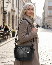 Sac À Main Décontracté Plissé Seau Cuir Souple