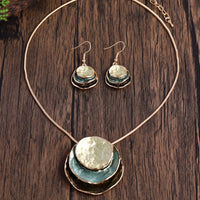 Ensemble Collier et Boucles d'Oreilles Boho Émaillés Fait Main