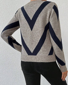 Pull Avec Caractéristiques Imprimé Géométrique Et Col Rond