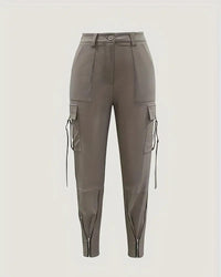 Pantalon Cargo Uni Fermeture Éclair